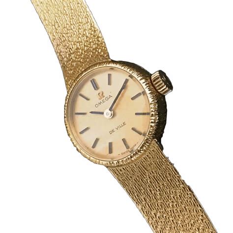 omega 18k gold ladies watch vintage|omega ladies gold watch 1950.